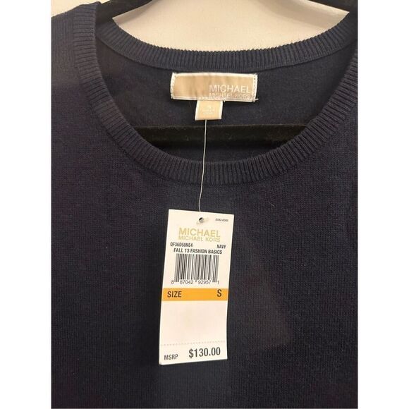 NWT Michael Kors Angora blend Tunic Sweater Navy blue size S - Picture 3 of 7